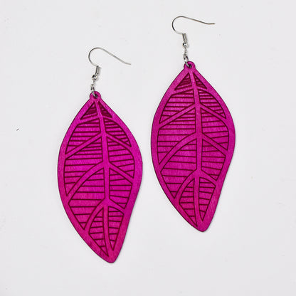 Leaf wood fashion earring - YE4897