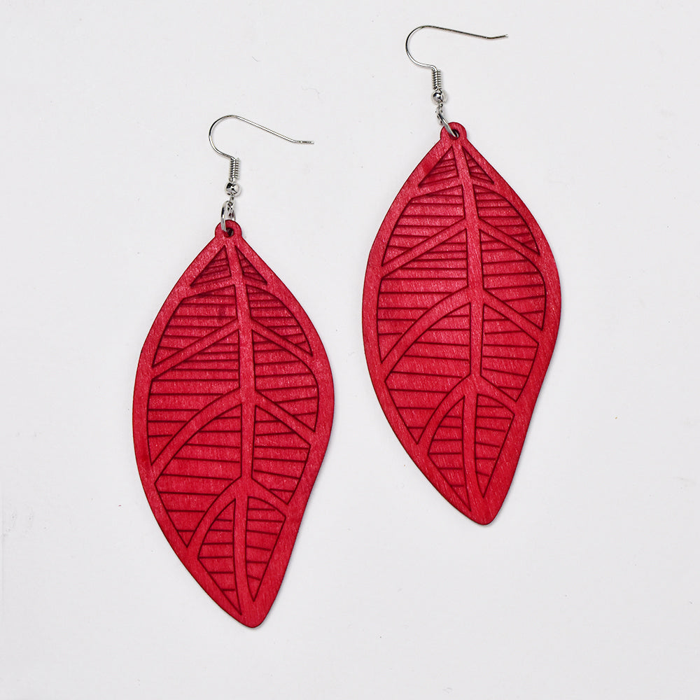 Leaf wood fashion earring - YE4897