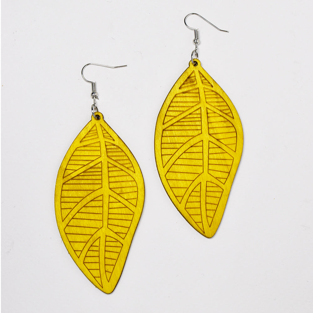 Leaf wood fashion earring - YE4897