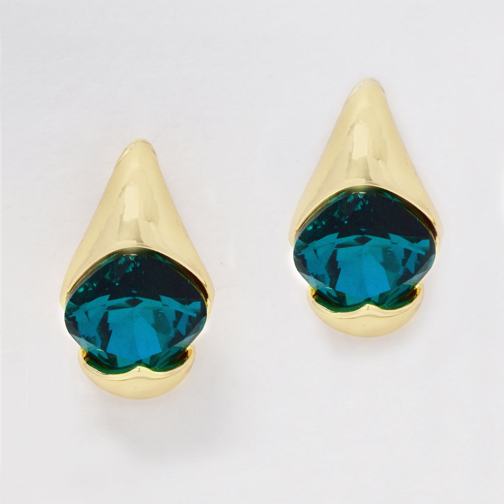 Gold plated crystal stud fashion earrings - YE5077RN