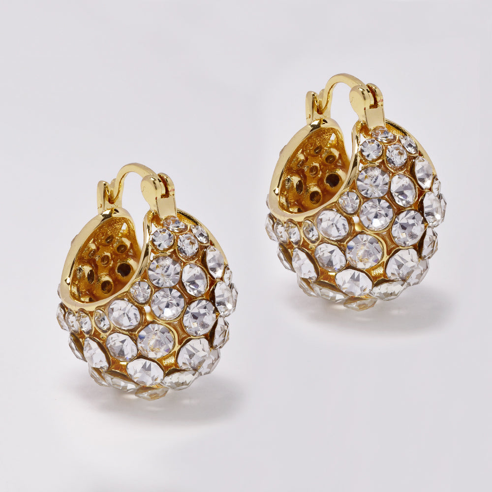 Crystal basket hoop fashion earrings - YE5087