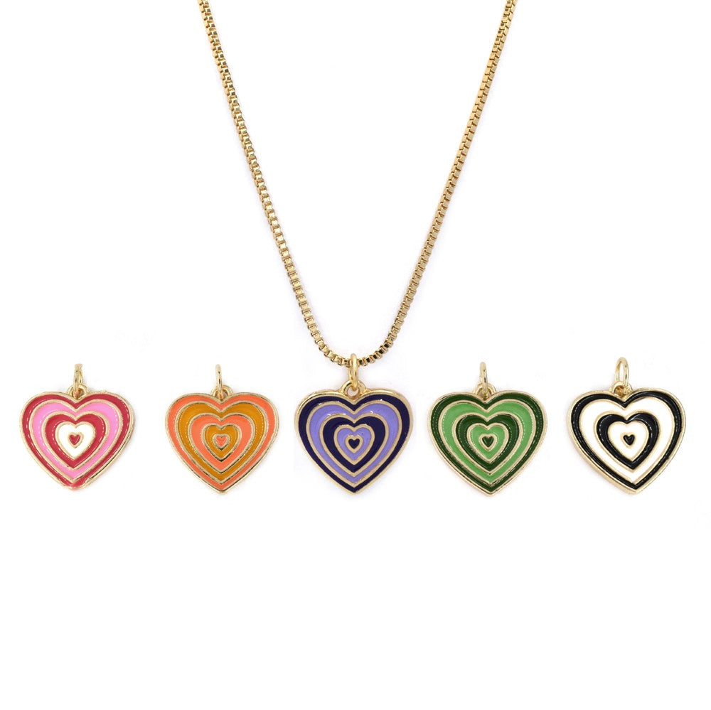 Fashion interchangeable heart charm necklace - YN4398