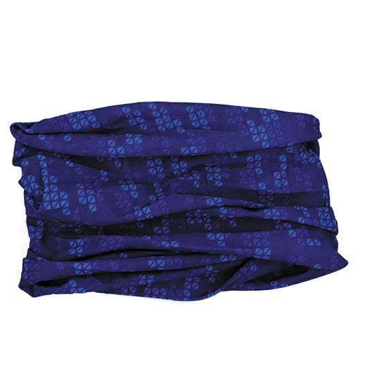 Blue square pattern print buff