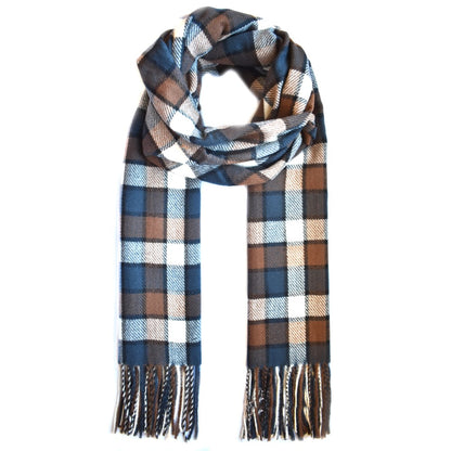 Checkered print soft fleece scarf - YS3200