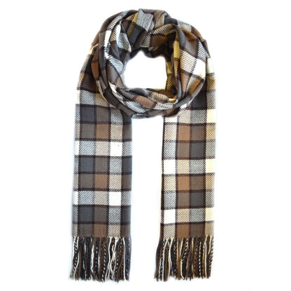 Checkered print soft fleece scarf - YS3200