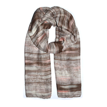 Light weight wintery tone scarf with linear print - YS4514