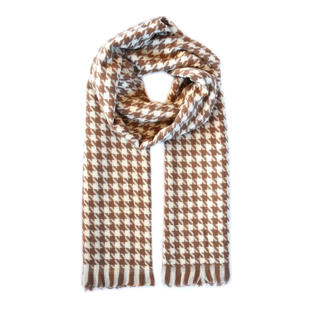 Luxuriously soft houndstooth woven scarf - YS4534