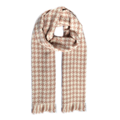 Luxuriously soft houndstooth woven scarf - YS4534