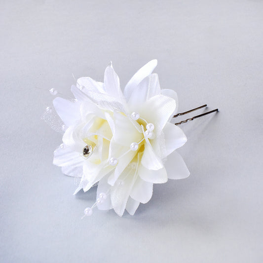 Medium flower hair pin with pearls - ABH1027